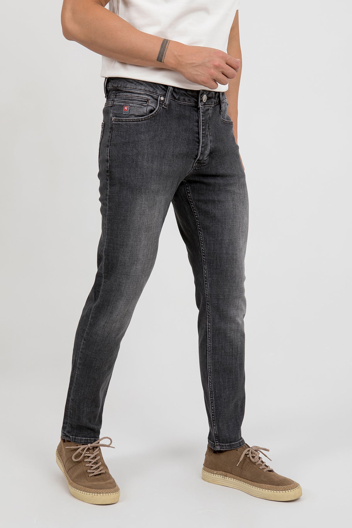 Erkek Slim Fit Gri Kot Pantolon — Regional