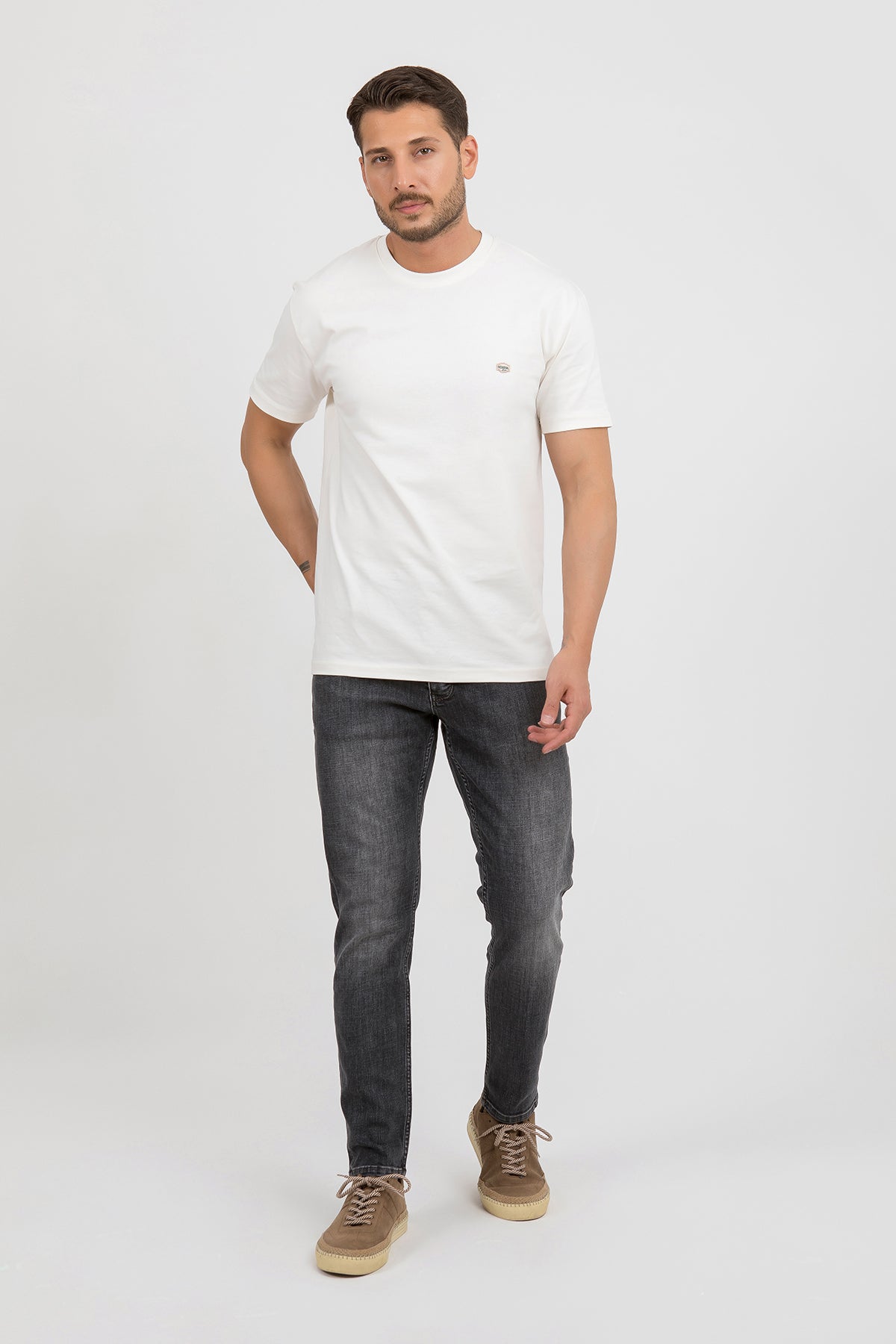 Erkek Slim Fit Gri Kot Pantolon — Regional
