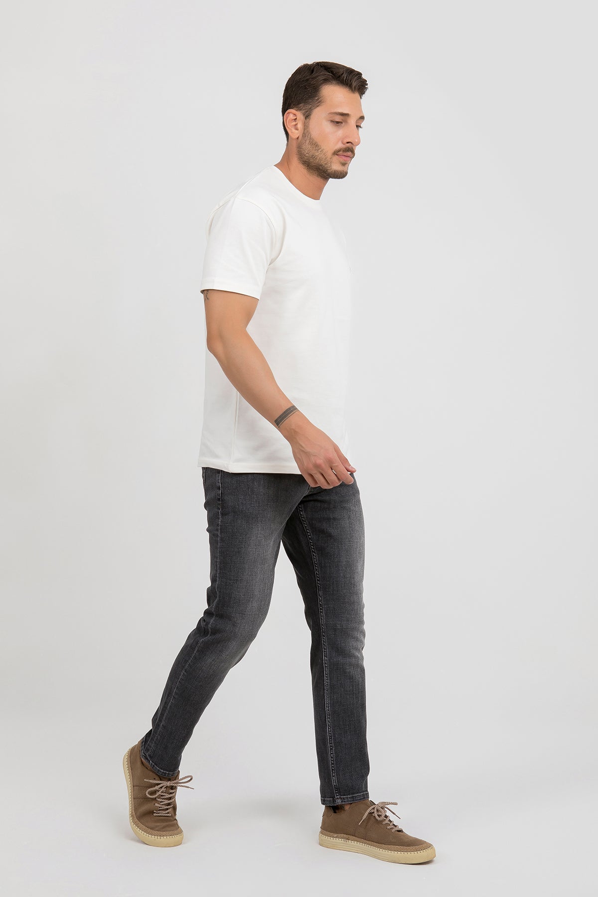 Erkek Slim Fit Gri Kot Pantolon — Regional