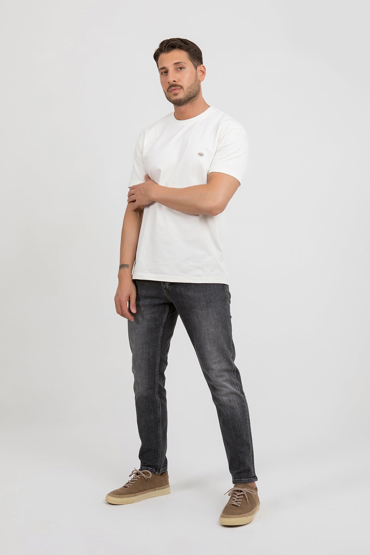 Erkek Slim Fit Gri Kot Pantolon — Regional