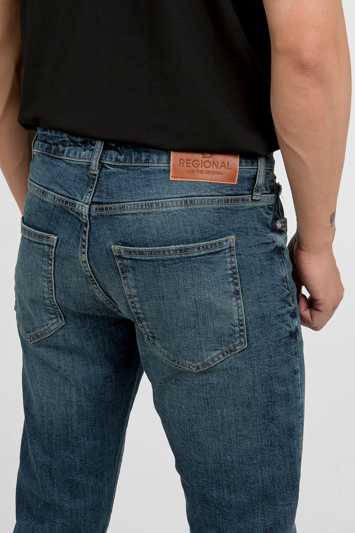 Regional Medium Slim Fit Yeşil Tint Yıkamalı — ürün görseli 10