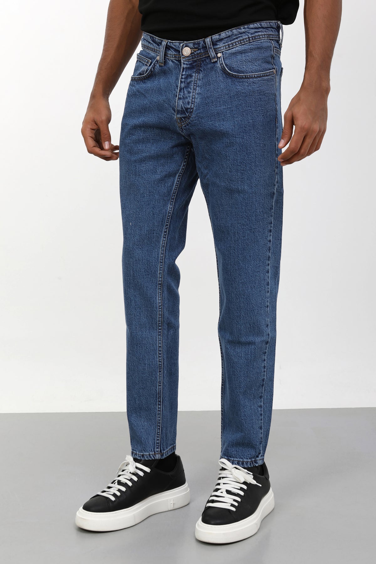 Woucher Slim Fit Orta Mavi Denim Jean Pantolon