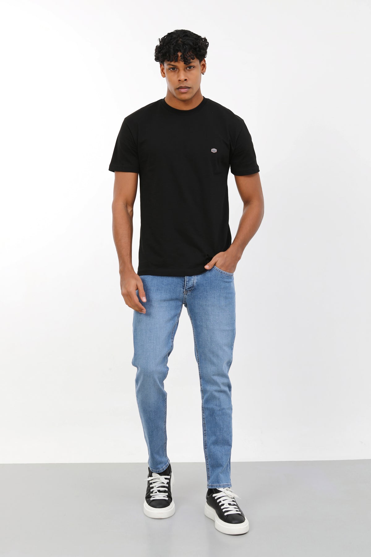 Erkek slim fit açık mavi kot pantolon