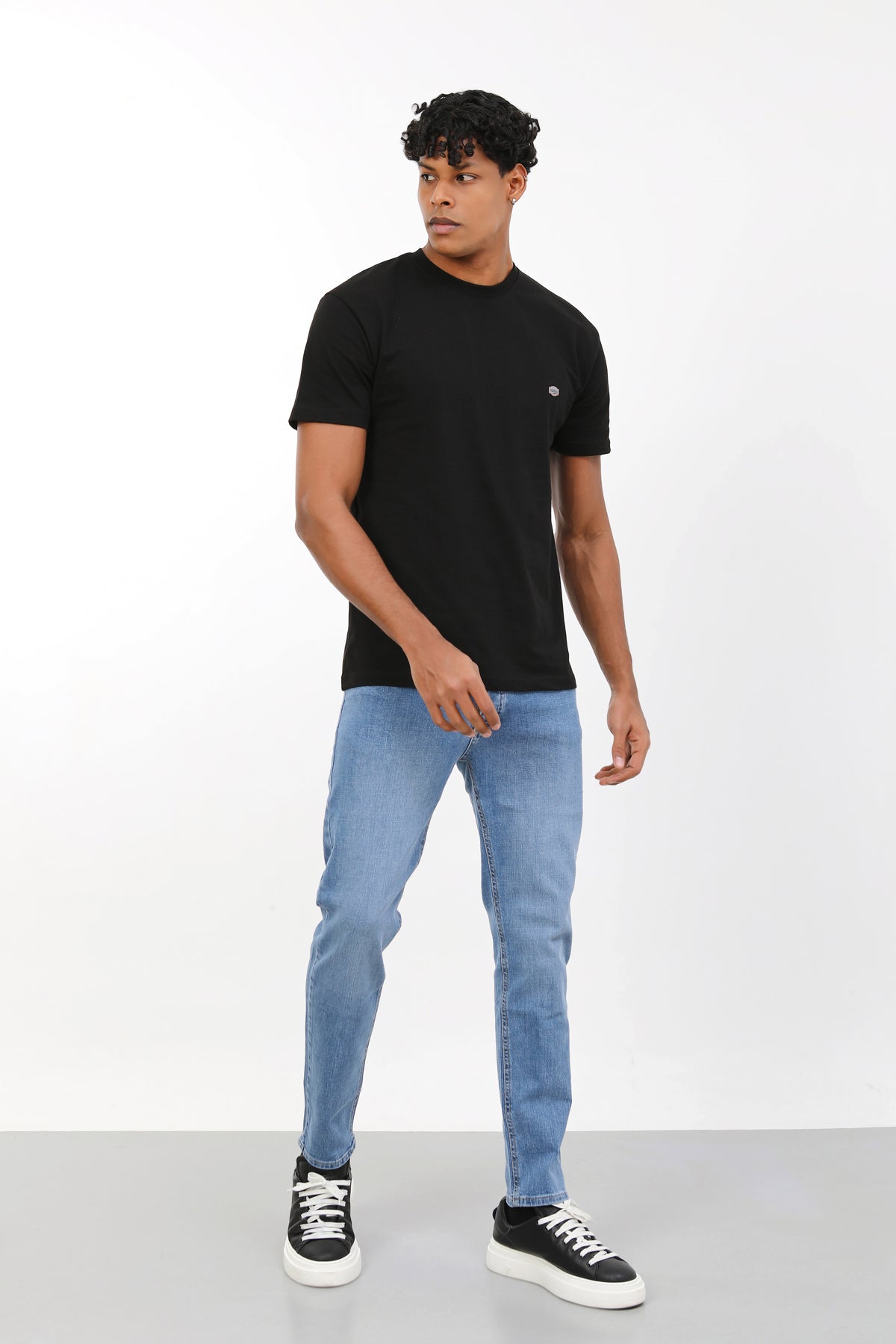 Erkek slim fit açık mavi kot pantolon