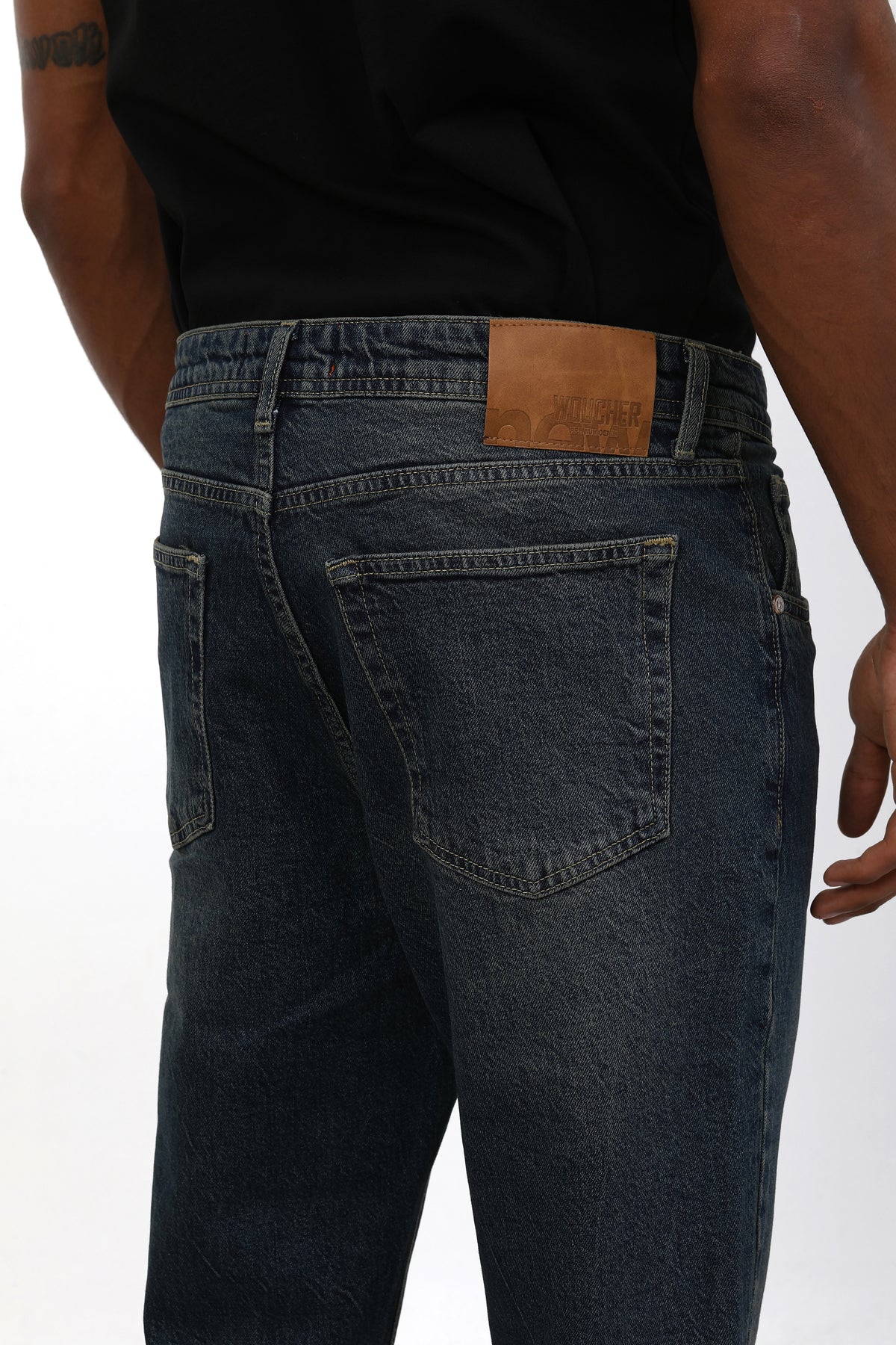 Erkek slim fit füme yıkamalı kot pantolon