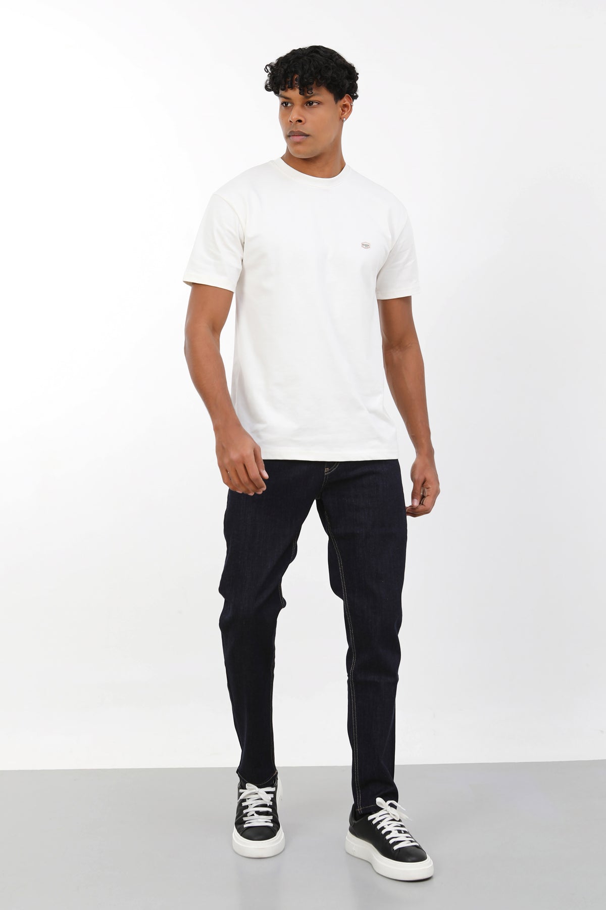 Erkek slim fit koyu lacivert indigo kot pantolon