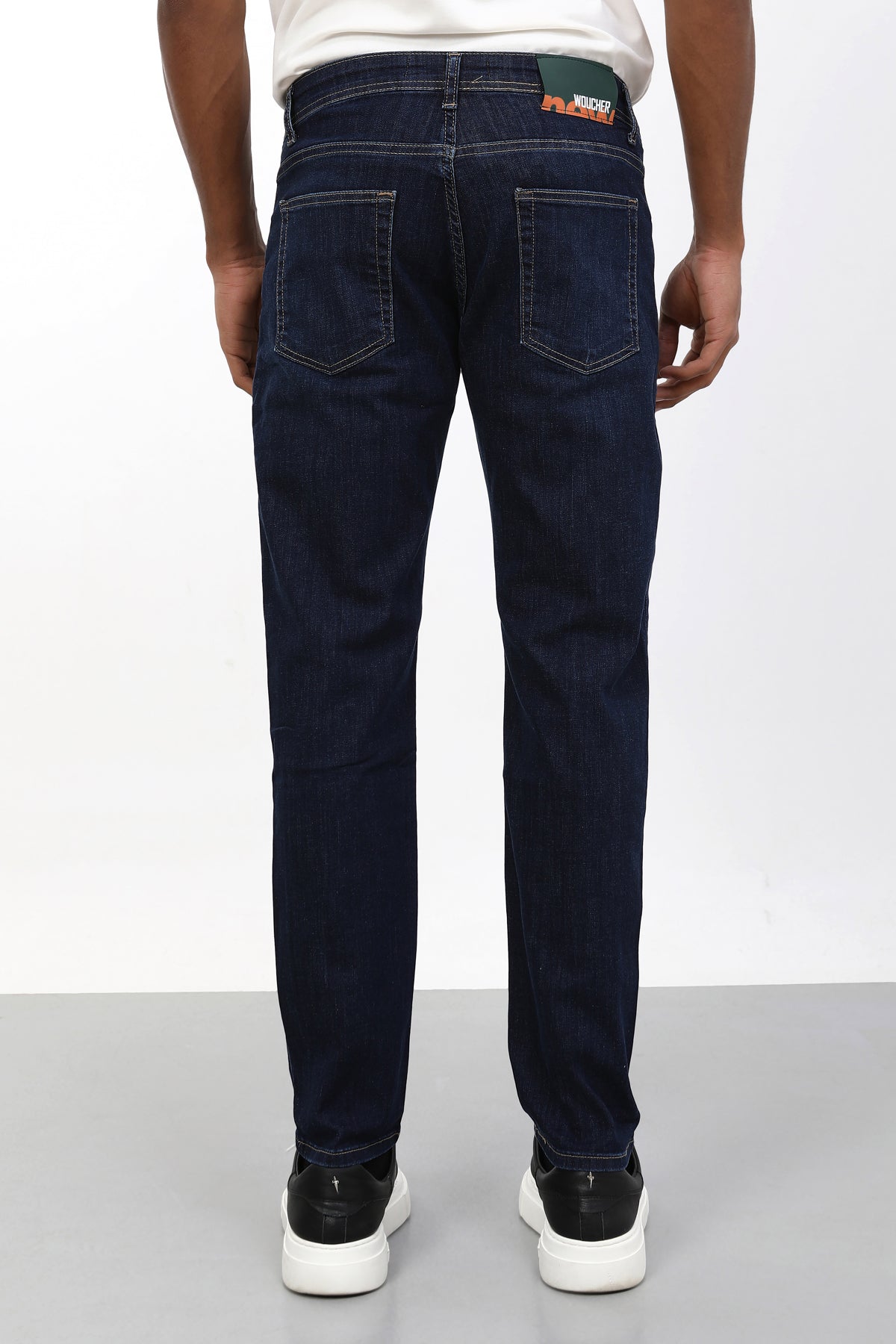 Erkek slim fit koyu denim kot pantolon